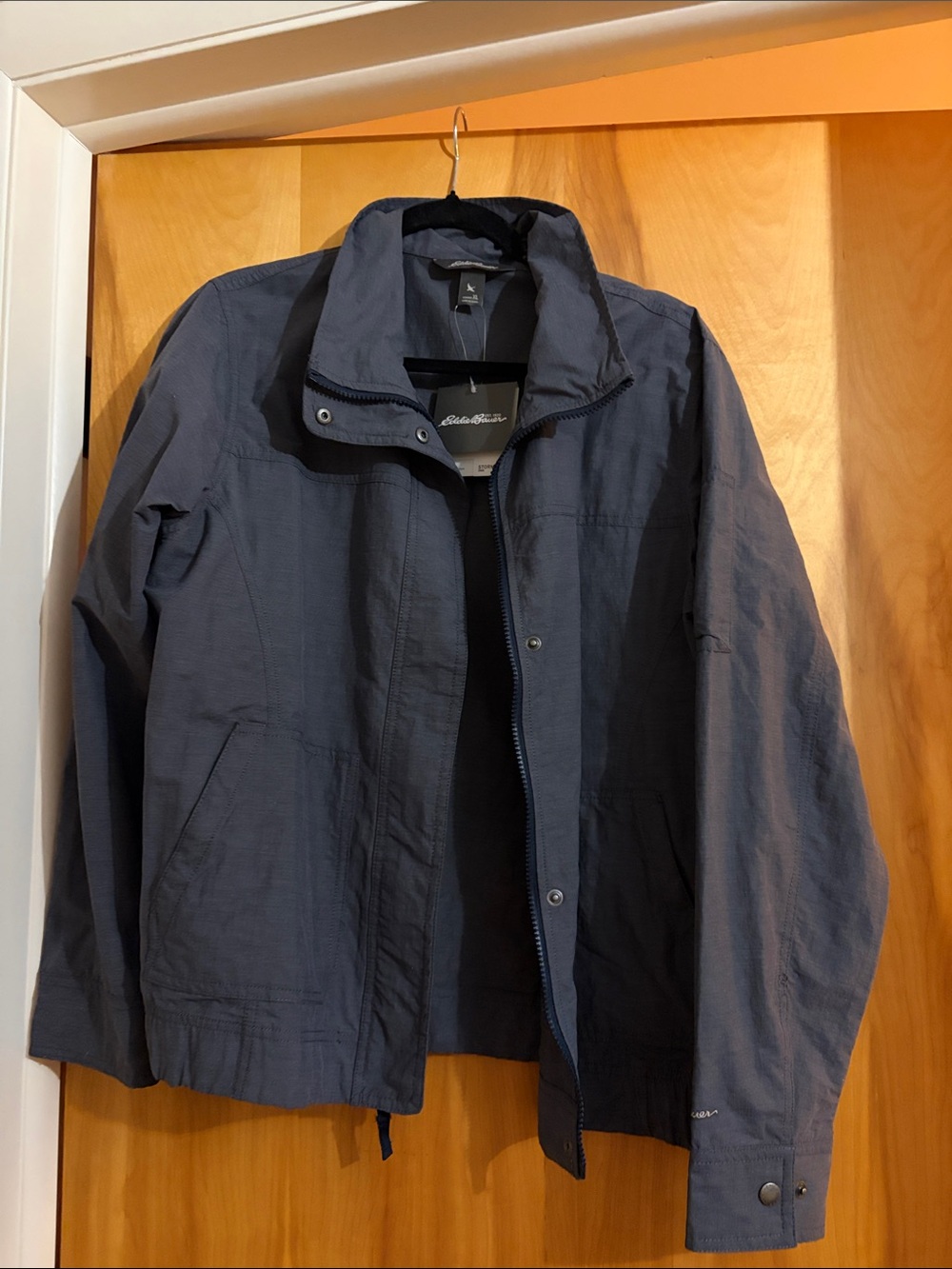 NWT-Eddie Bauer Navy Blue Lightweight Zip Jacket
